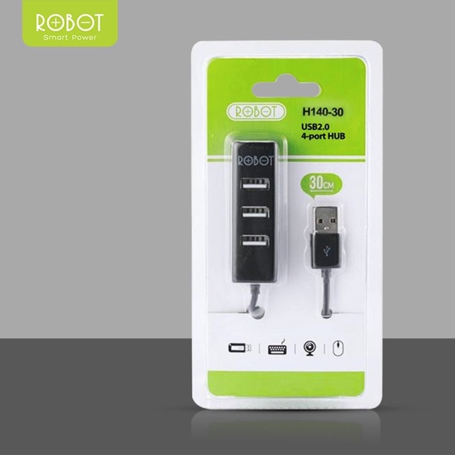 ROBOT USB HUB (Panjang Kabel 80CM / 30CM) - Garansi Resmi 1 Tahun - H140-80/H140-30