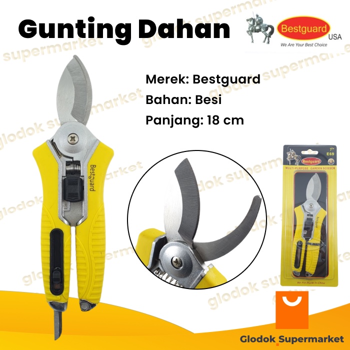 Gunting Dahan BestGuard 18 cm Ranting Tanaman E69 Pruning Shears 7 Inch