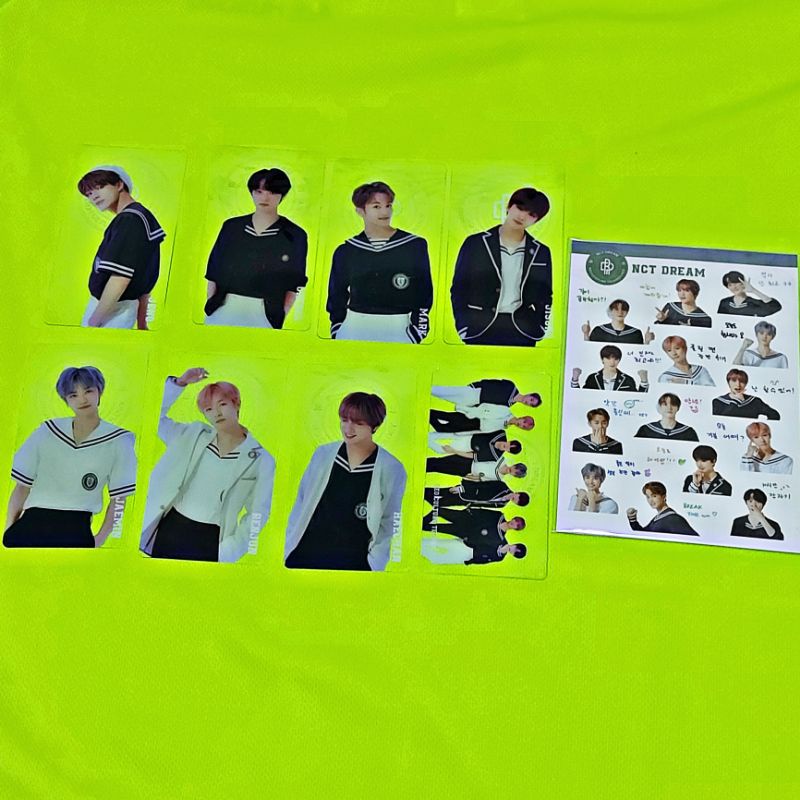 CLEAR BOOKMARK BACK TO SCHOOL NCT DREAM MARK RENJUN JENO HAECHAN JAEMIN CHENLE JISUNG PHOTOCARD PC