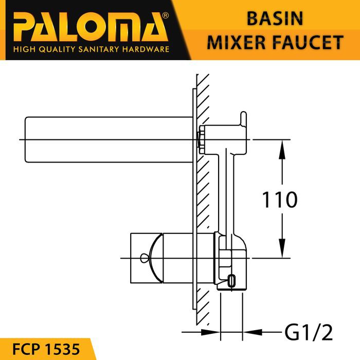 PALOMA FCP 1535 Keran Mixer Wastafel Cuci Tangan Panas Dingin Kran Air