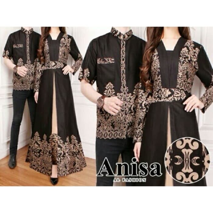 kaos Couple Cp Anissa Hitam Batik Couple Terbaru Cp Batik Murah