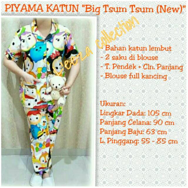 PIYAMA Cp KATUN &quot; BIG TSUM² &quot; (T. Pendek + Celana Panjang)