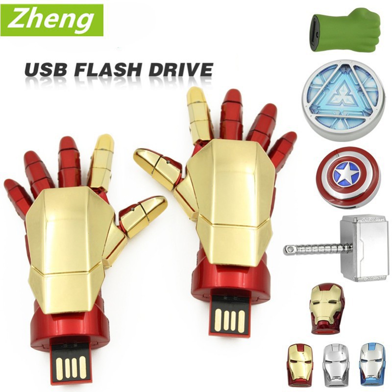 Flash Disk USB 1TB Bentuk Iron Man Warna Hijau