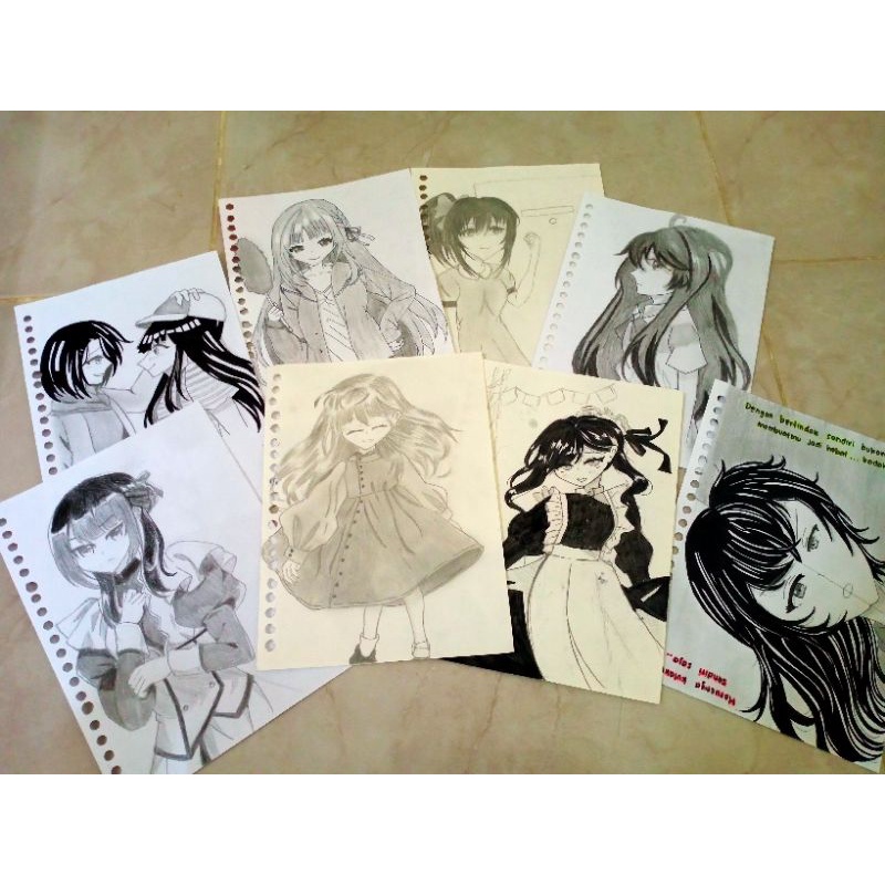 

MANGA ART JASA GAMBAR ANIME CUSTOM BINDER A5 GRAY SCALE DAN BLACKWHITE