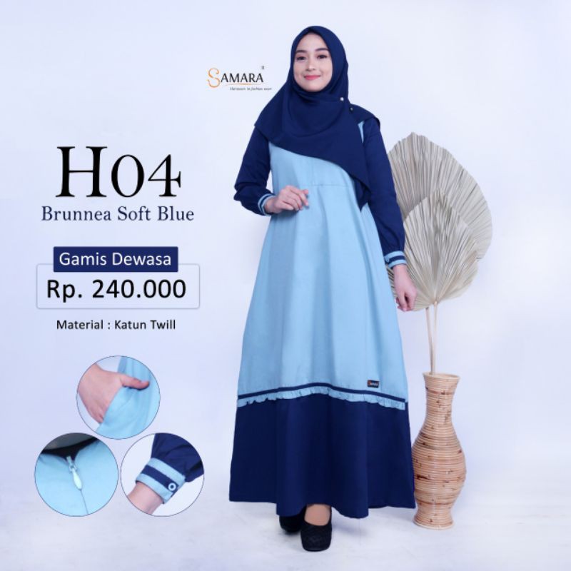 New Sarimbit Busana Muslim Lebaran terbaru Biru H04