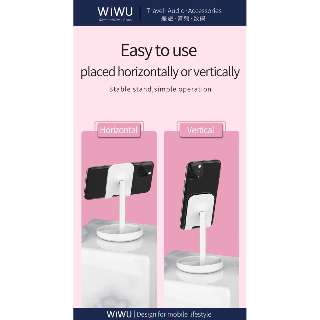 WIWU ZM201 - Mirror Desktop Stand For Phone and Tablet - Holder for Phone &amp; Tablet - up to 12.9 inch