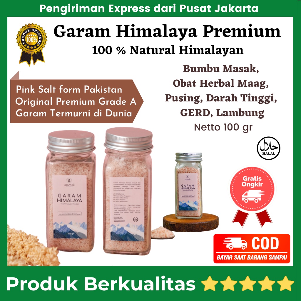 GARAM HIMALAYA Pink Sea Salt Natural Himalayan Super Premium 100 gr Asli Original Garam Merah Himalayan Salt Pakistan Diet MPASI Rock Salt