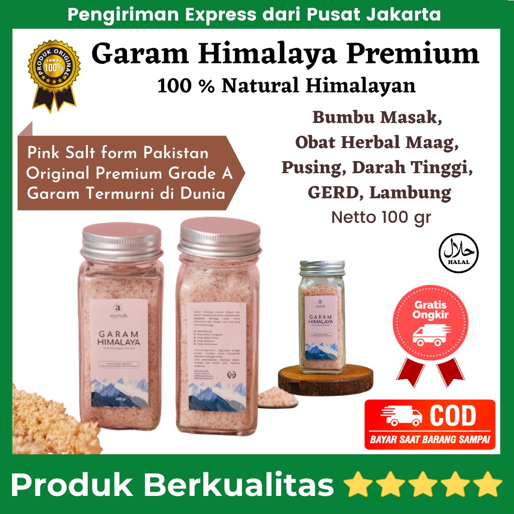 GARAM HIMALAYA Pink Sea Salt Natural Himalayan Super Premium 100 gr Asli Original Garam Merah Himala