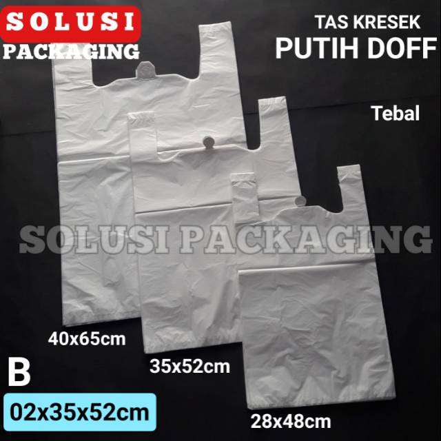 TAS KRESEK PUTIH 35X52CM 50PCS TEBAL DOFF/KANTONG PLASTIK TAS PLASTIK