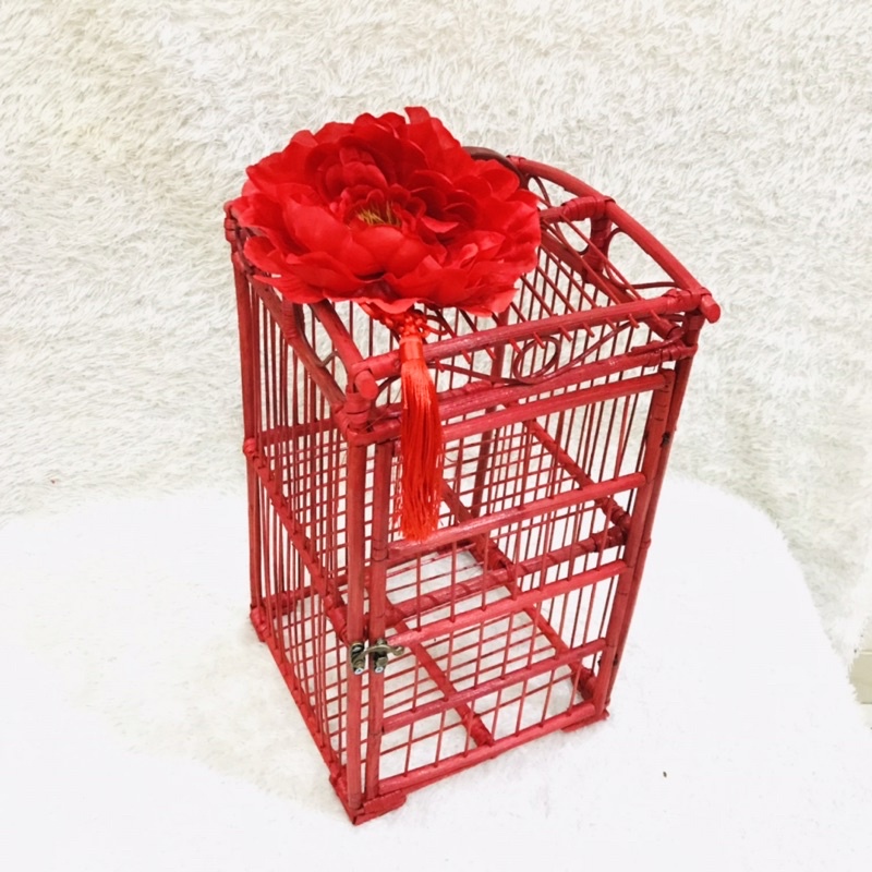 

Sangkar kotak ukuran 22cm / rotan imlek / box imlek 22