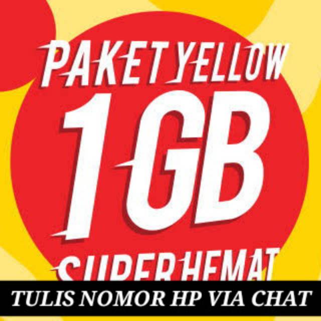 PAKET DATA INTERNET INDOSAT YELLOW 1 GB + UNLIMITED APP UNLIMITED YOUTUBE