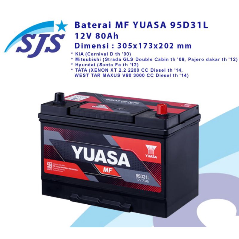 Aki Kering Yuasa MF 95D31L bebas perawatan