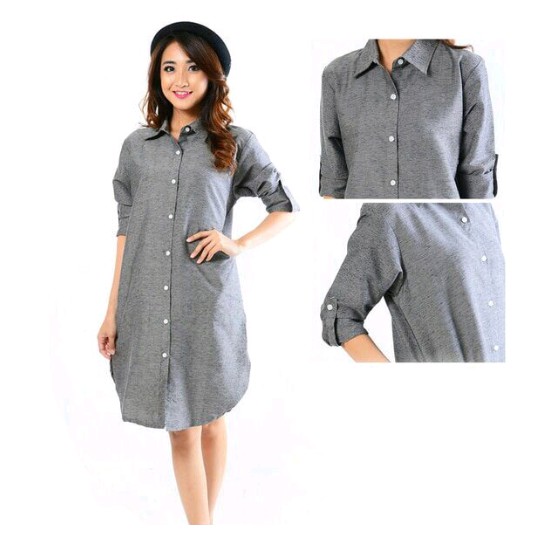 Baju Wanita  Tunik Arumi Lengan Panjang - Biru Muda, M