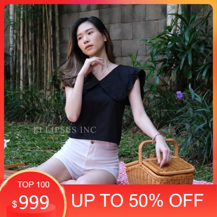 Atasan Casual Wanita/Atasan Korea/Stockholm Top - BLACK