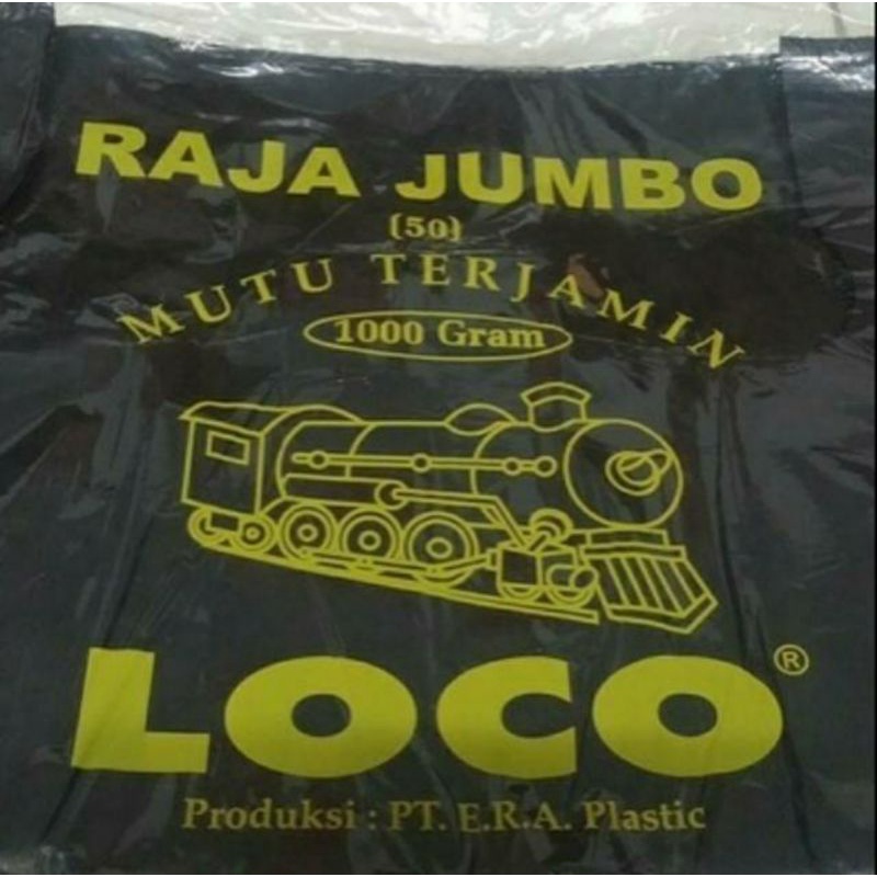 Plastik HDPE Loco hitam jumbo 50/ Kresek Loco jumbo 1kg