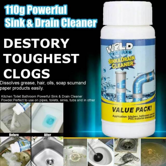 WILD TORNADO Sink and Drain Powder Pembersih Pipa Tersumbat