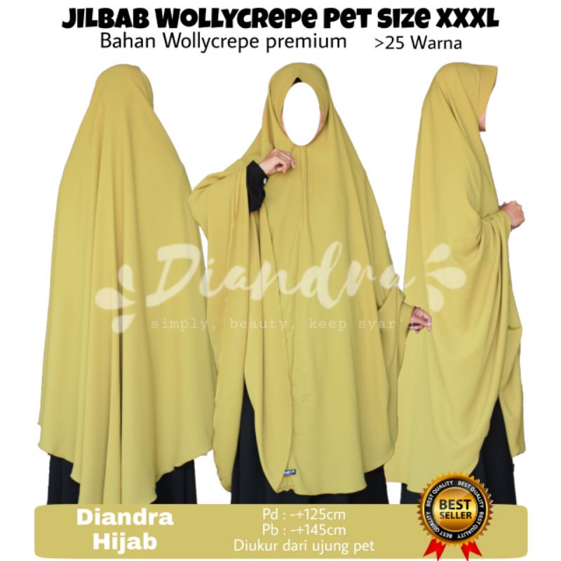 Khimar Syar'i Jumbo Diandra Hijab Wollycrepe XXXL PET