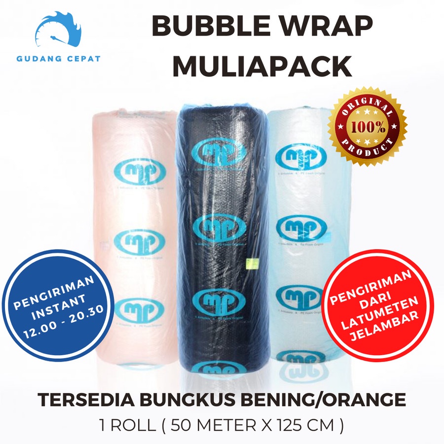 

Bubble Wrap MuliaPack / MP 50 m x 125 cm Hitam Putih