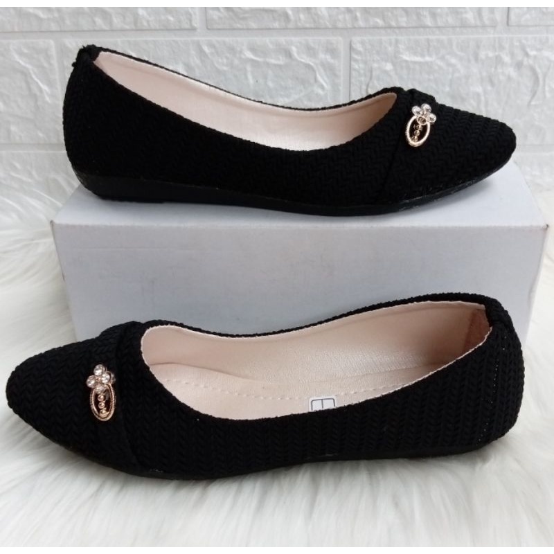 Sepatu Wanita Kekinian Flat Shoes Terbaru Balet Sol Karet Dixie