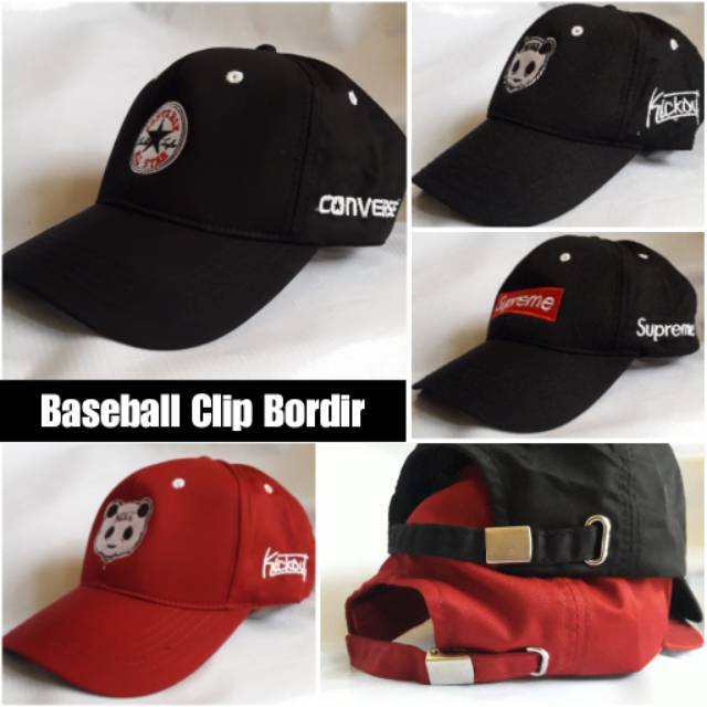 Topi Baseball bordir clip besi