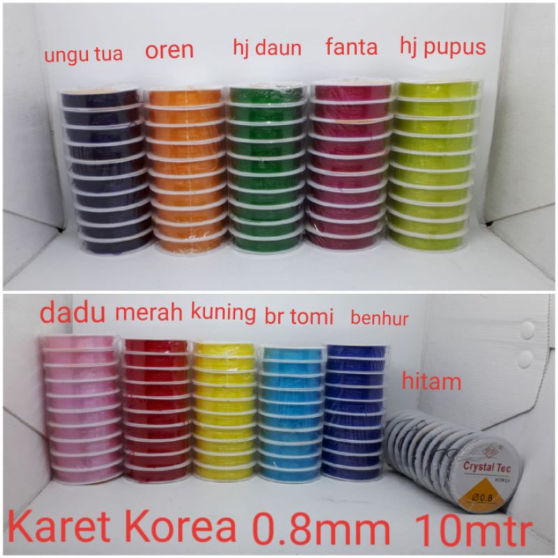 Karet kenur 0,8mm warna 10meter