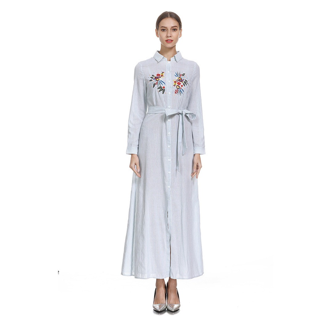 FREEONGKIR Denim Kaftan Abaya Dubai Islam Cardigan Hijab Muslim Plus Szie Bergaris Longsleeve Arab