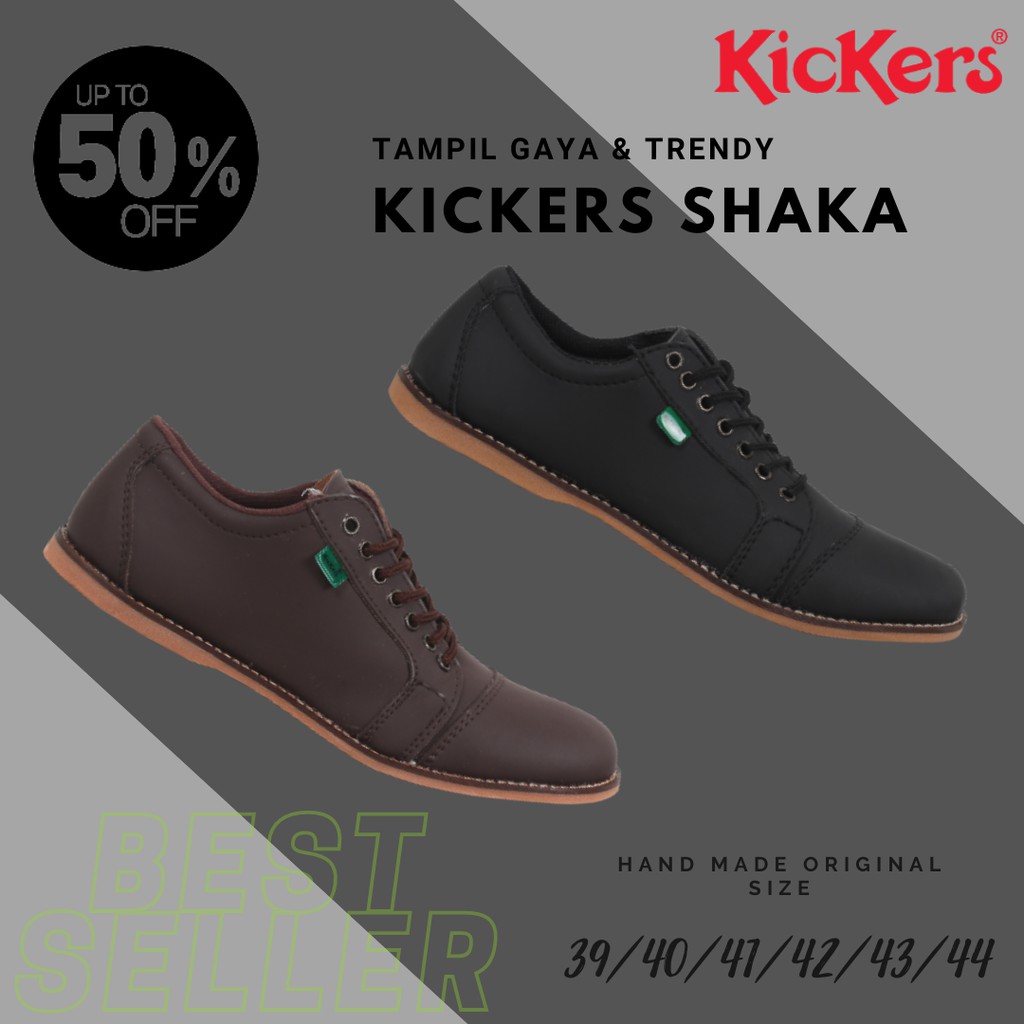 Sepatu Kasual Pria Kickers Shaka Formal Kerja Kantor Kondangan Resmi size 39-44