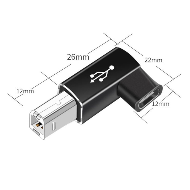 Cre USB3.1 Tipe C Female to USB2.0 B Male Midi-Adapter Adapter Instrumen Elektronik