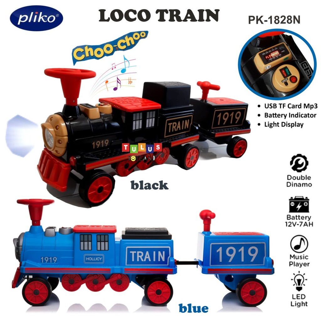 Kereta api aki Pliko Loco Train Battery Power PK-1828N mainan Ride On mobilan accu dikendarai anak