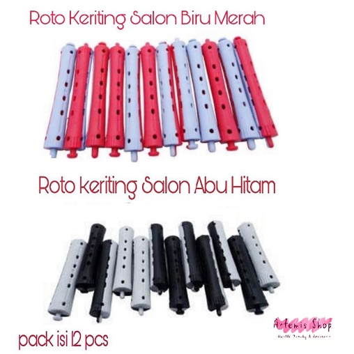 Roto Keriting Rambut Salon pack isi 12 pcs ukuran 1.1 / 1.3 / 1.6Cm