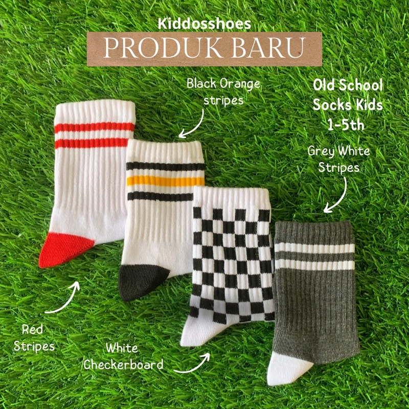 KAOS KAKI OLD SCHOOL ANAK TERBARU (all size 1.5-6th)
