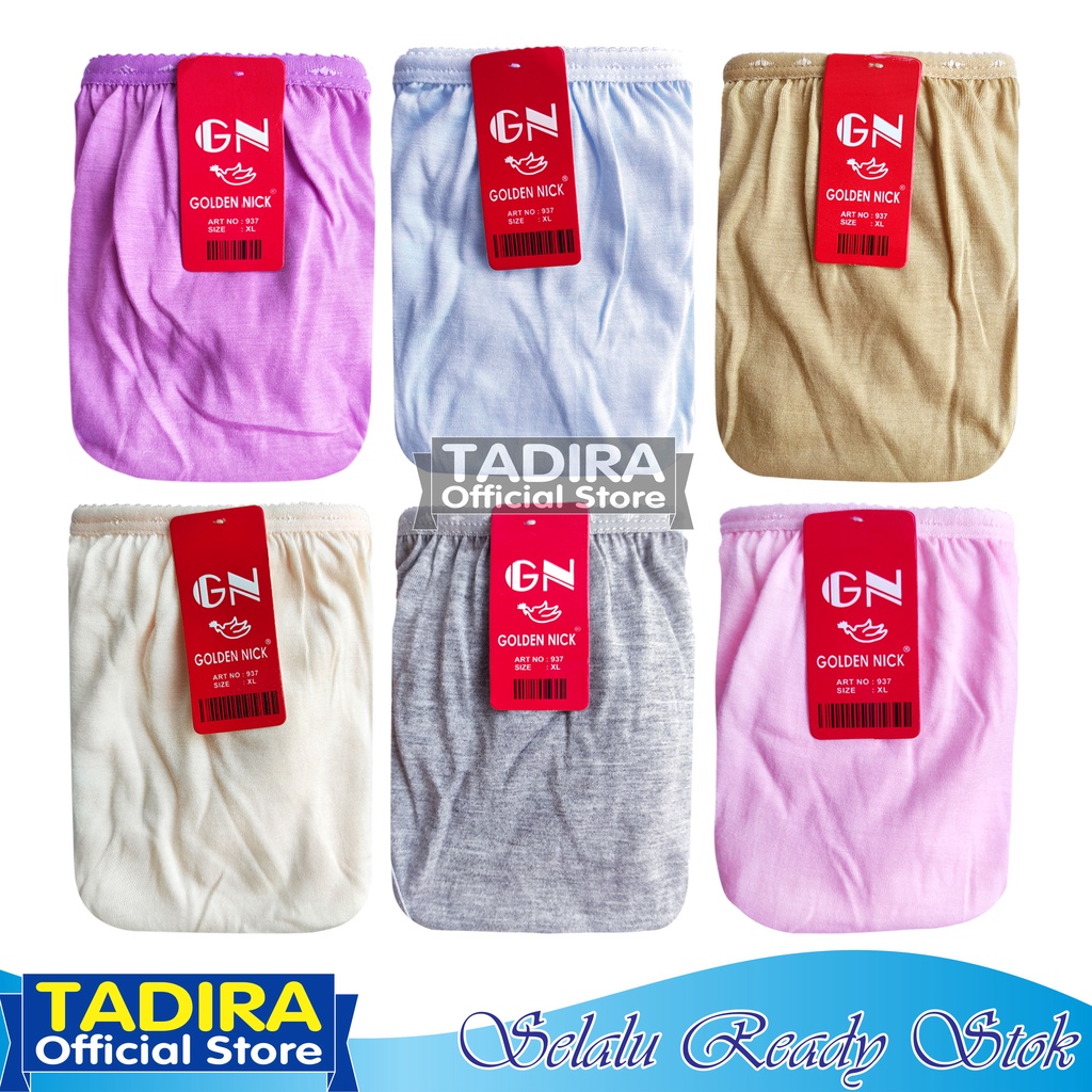 6 Pcs Celana Dalam GN_Wanita Warna Terang Bahan Katun Lembut Stretch Real Pict Kualitas Terjamin TADIRA Store