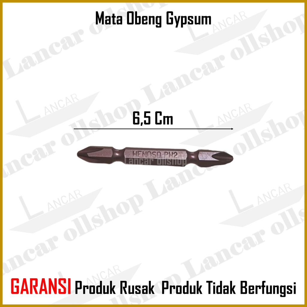 Mata Obeng Gypsum Gipsum Screw Driver Bit Nut Bolak Balik PH2 65MM Magnet Murah