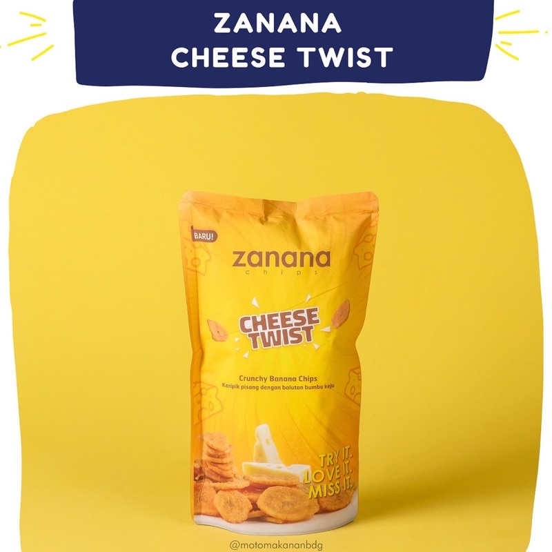 Zanana Chips Cheese Twist Keripik Pisang Bumbu Tebal dan Renyah