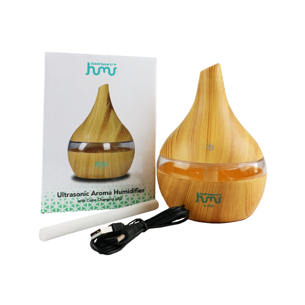 Ultrasonic Air Humidifier Aromatherapy Kayu 300 ml KBAYBO Ori EP25