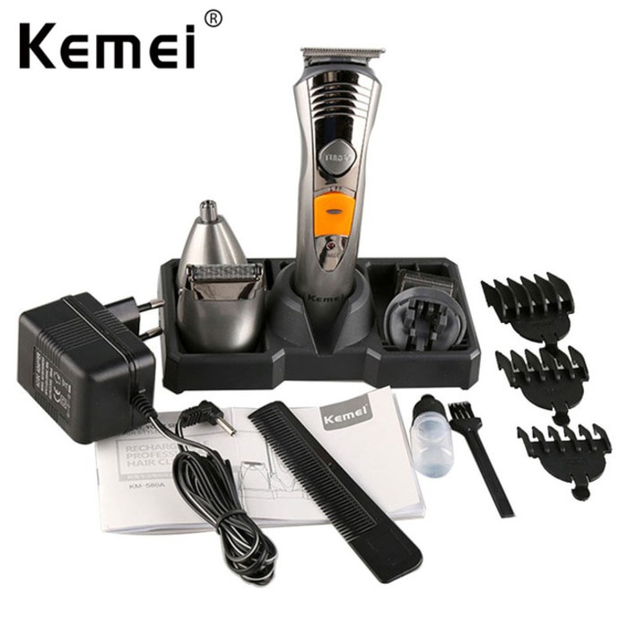 Alat Pencukur Rambut KEMEI KM-580A Rechargeable 7 in 1 Profesioanal Men's Grooming Kit