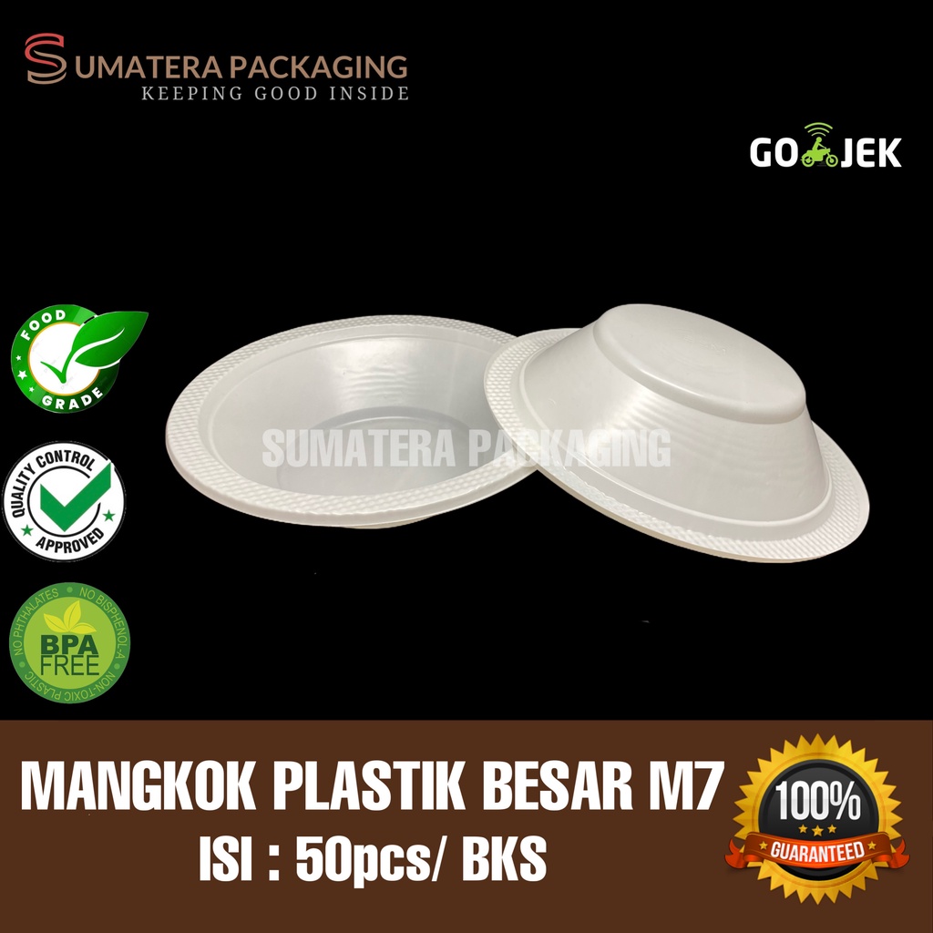 Mangkok Plastik Putih M7k BESAR isi 50pcs Per Pack Sekali Pakai Medan - Mangkok M7k bsm ibc medan gr