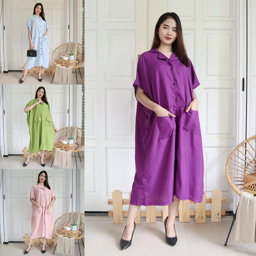 IZANY Dress Saku Wanita Jumbo / Long Dress Saku