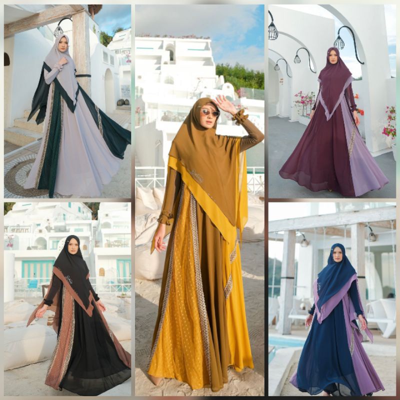 (9) ELDEENA HAZERA Baju Gamis Syari Muslimah Hazeera Series By El.Deena Syari. TZY Olshop