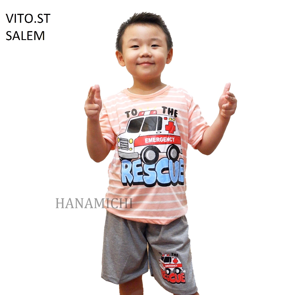 Hanamichi VITO.ST Setelan Anak Bergambar Lengan Pendek