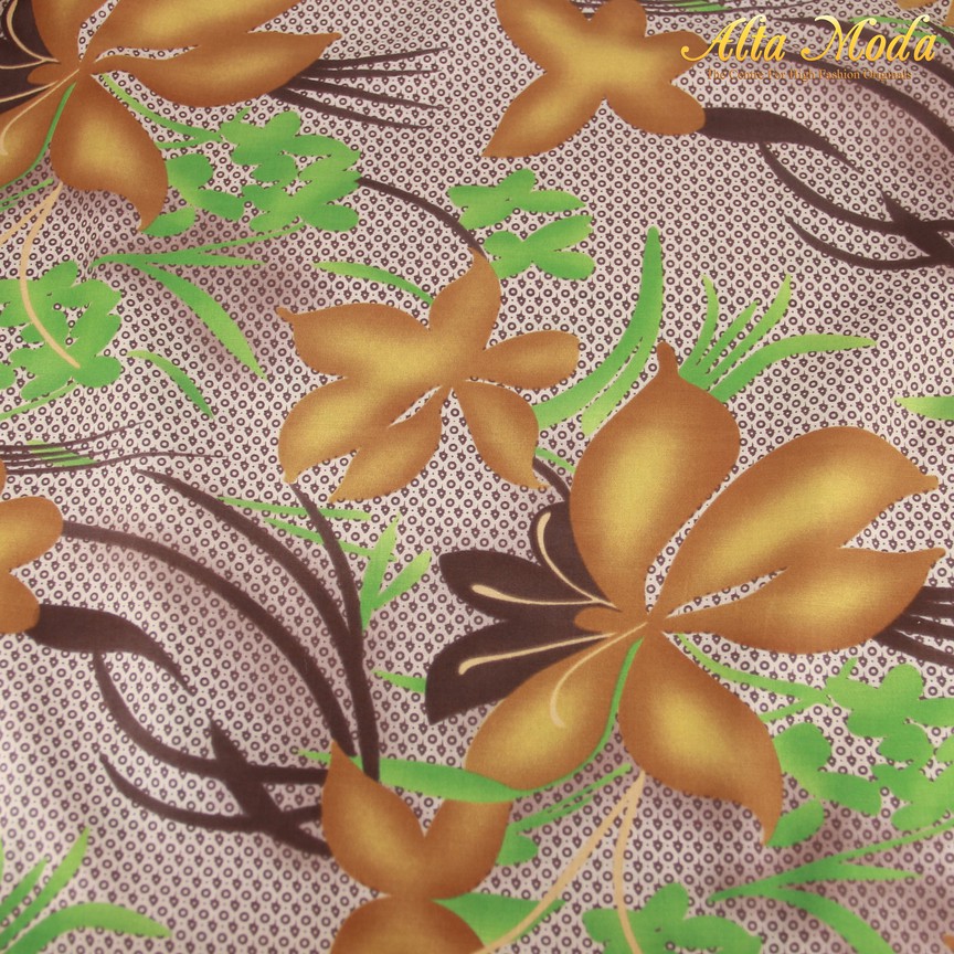 

Alta Moda Katun Voile Voal Dusty Motif Bunga Orange Hijau (1M)