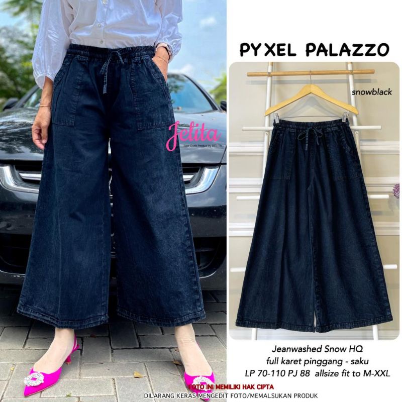 PYXEL PALAZZO (CELANA JEANS KULOT WANITA) BY JELITA-1