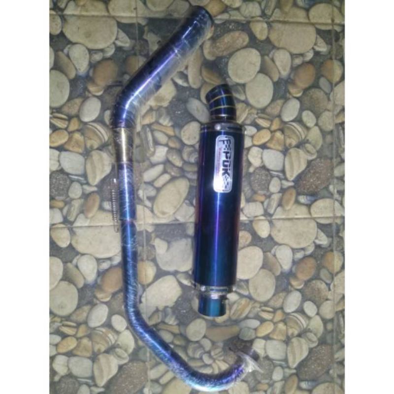 Knalpot pdk blue for vixion satria fu cbr150 old megapeo jupiter mx dll