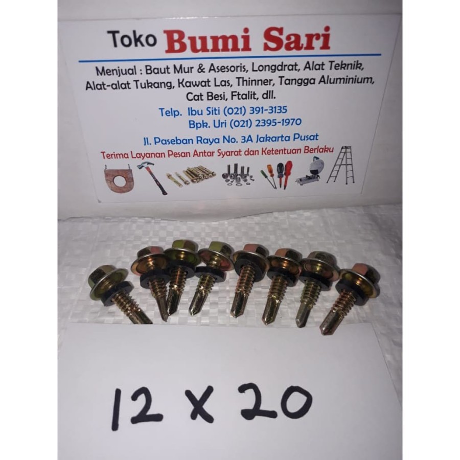 BAUT ATAP 12 x 20 / ROFING KUNING 2 cm