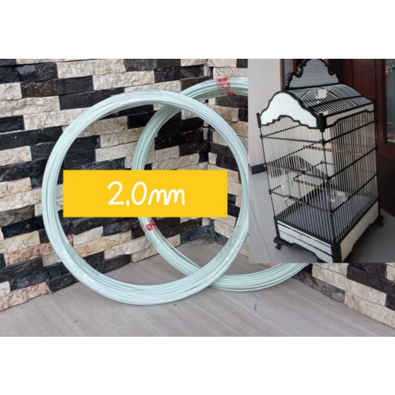 Jeruji fiber putih 2.0mm berat 1KG untuk sangkar/layangan naga dll