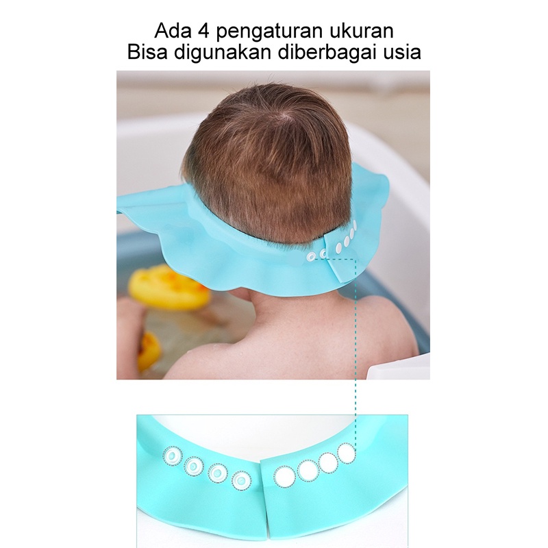 Adjustable Baby Shower Hat disney Shampoo Caps EVA topi keramas bayi ORI