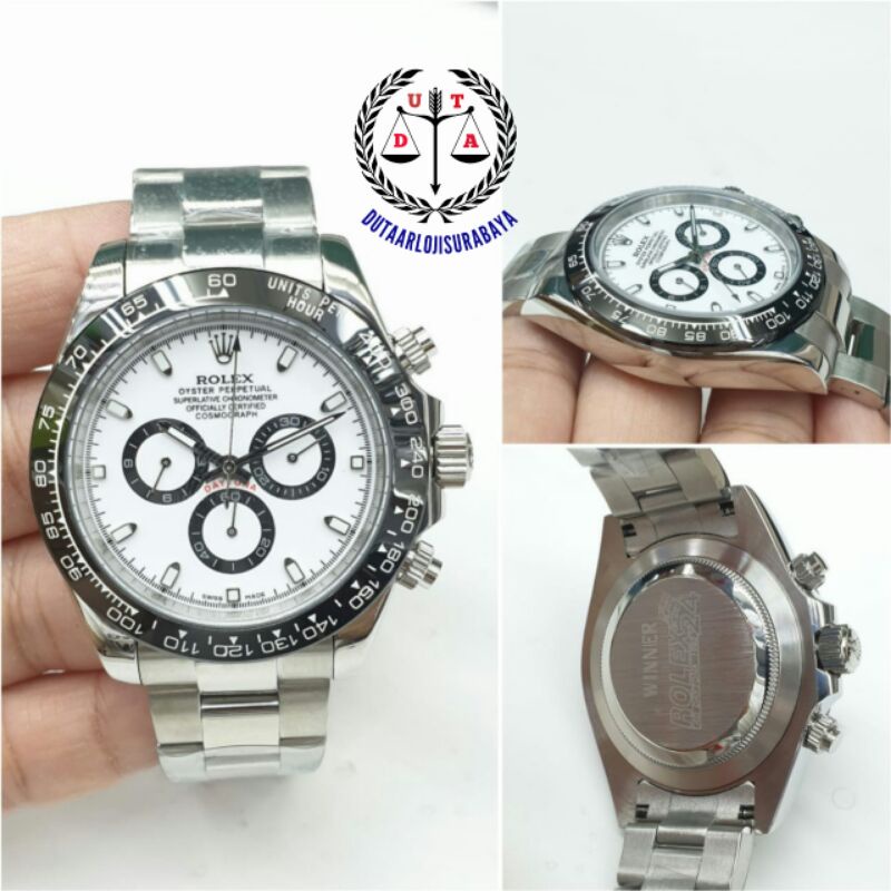 jam tangan pria rolex daytona autometik stainless kualitas original