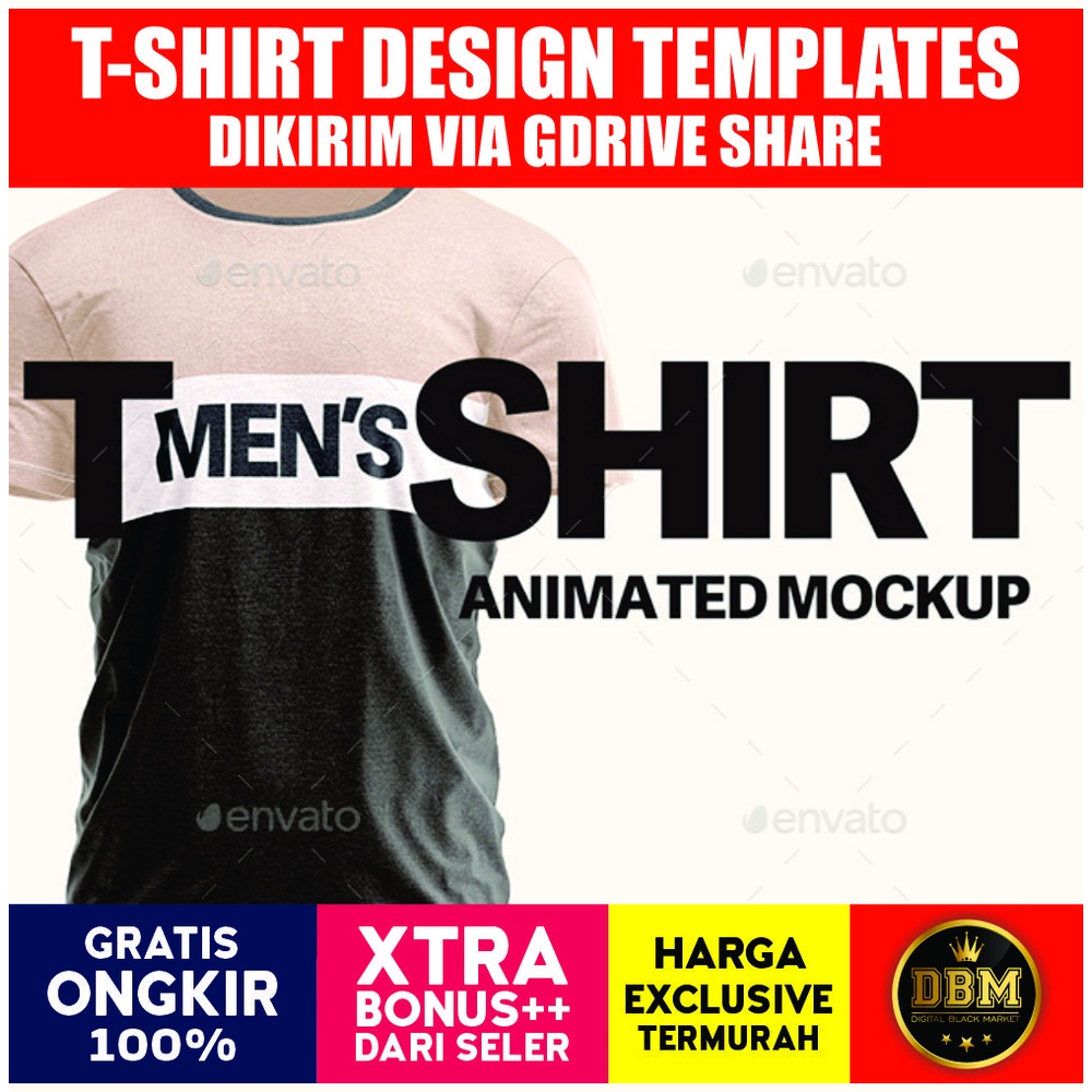 Mens T-Shirt Animated Mockups Set - Adobe Photoshop