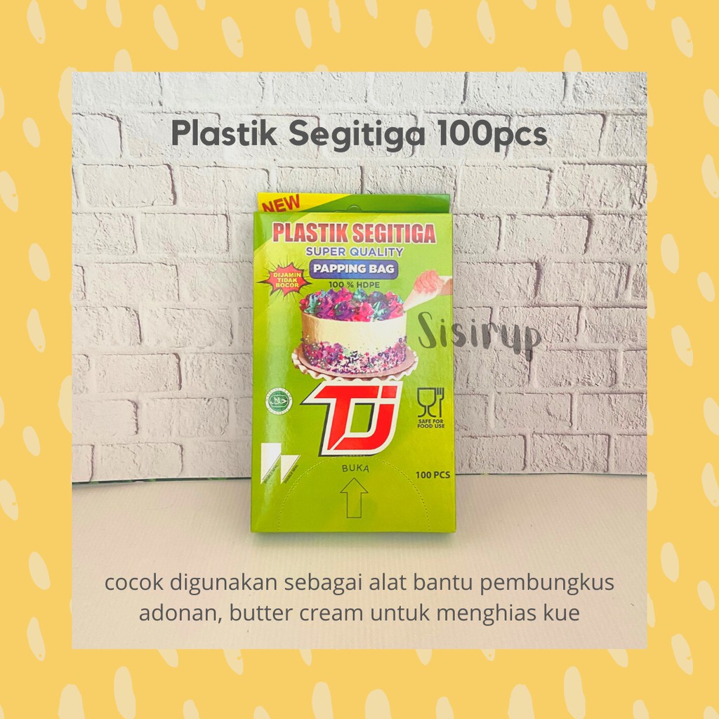 PLASTIK SEGITIGA / PAPPING BAG 100 lembar / Piping bag / KAKA