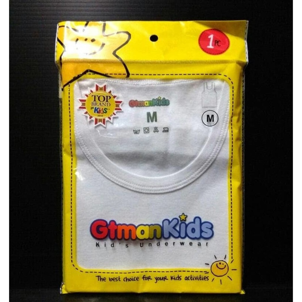 WW Kaos SINGLET ANAK PLASTIK KUNING GT Man Kids BTSS01 dalam putih BTSS-01 gtman